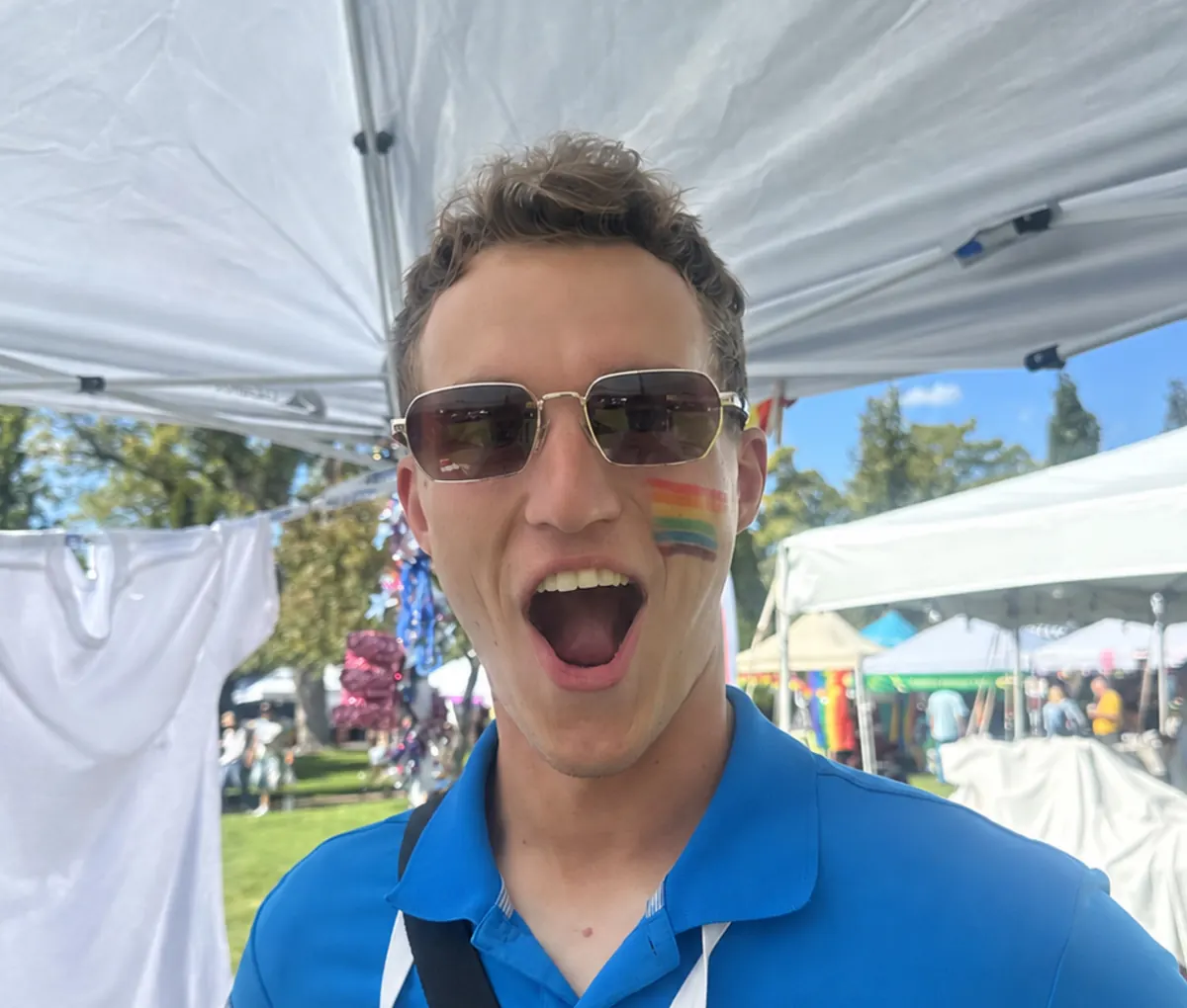 An Iron Bloom team member at Boise Pride